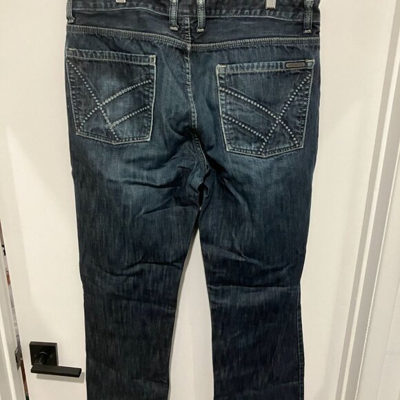 Kenneth Cole Men's Straight Leg Dark Wash Jeans, Blue, Size 36x34 - Picture 3 of 4